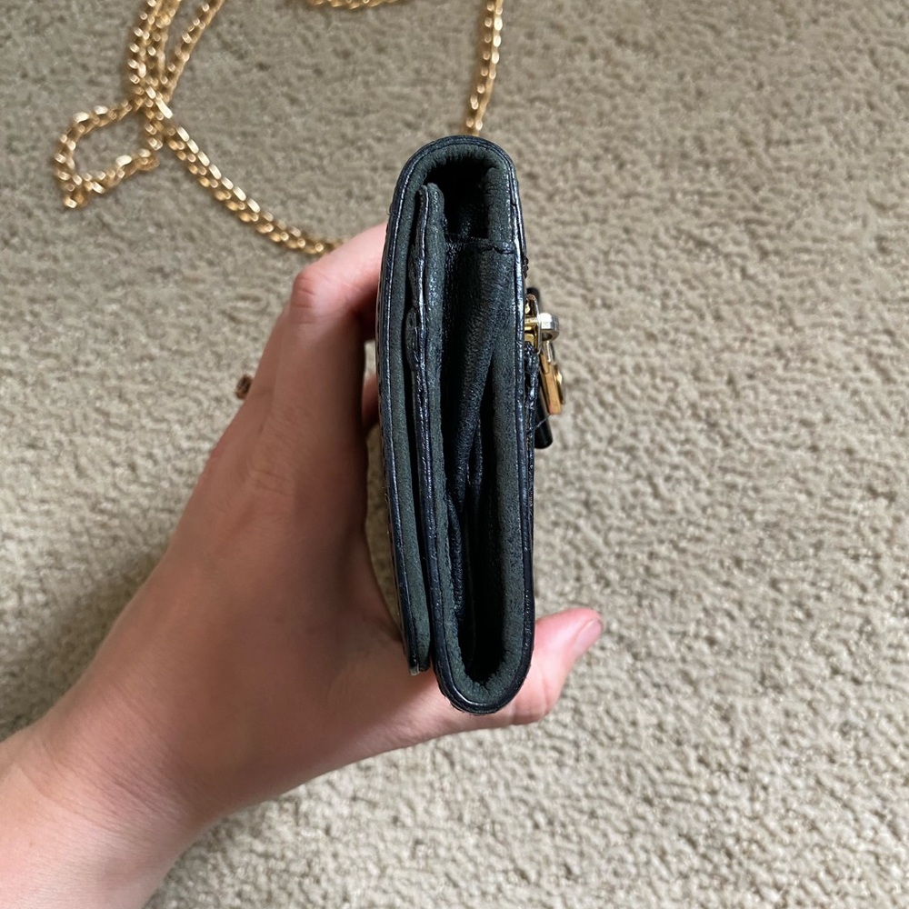 Chloe Eclipse black patent leather wallet on chain gold crossbody - Picture 6 of 9